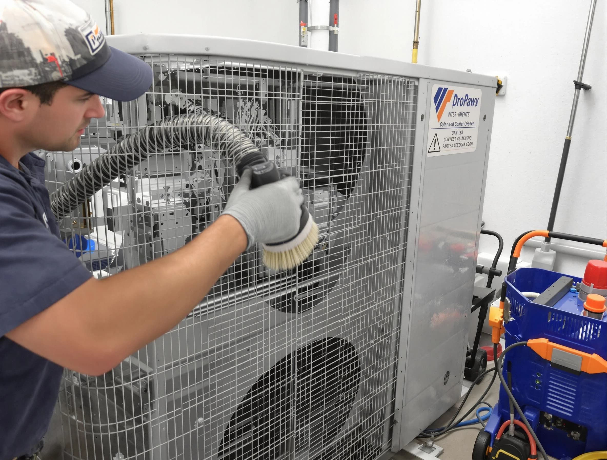 Rialto Air Duct Cleaning specialist performing precision AC coil cleaning for improved system performance in Rialto