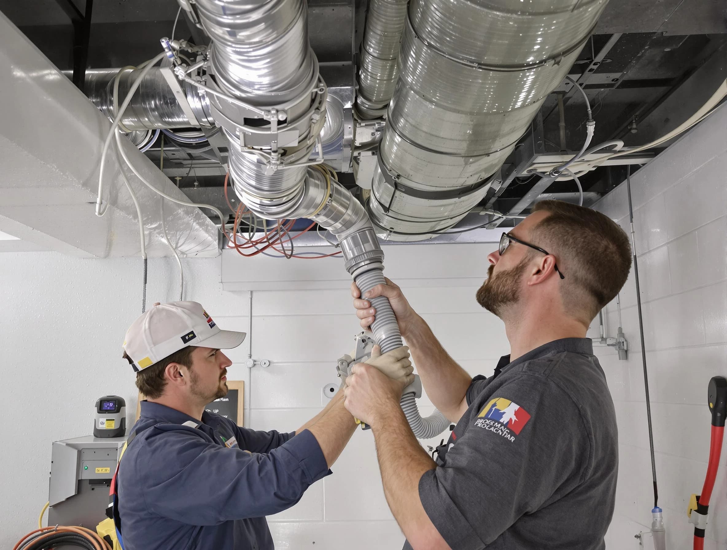 Rialto Air Duct Cleaning technician performing thorough AC duct cleaning in Rialto